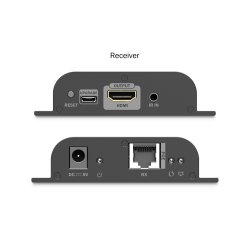 HDMI IP Extender Set, 4K/60Hz 120/200 m, PoE, One-to-Many, CAT, Black