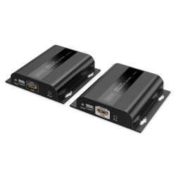 HDMI IP Extender Set, 4K/60Hz 120/200 m, PoE, One-to-Many, CAT, Black