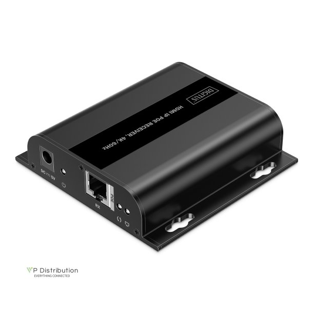 HDMI Receiver for DS-55353, 4K/60Hz 120/200 m, PoE, One-to-Many, CAT, Black