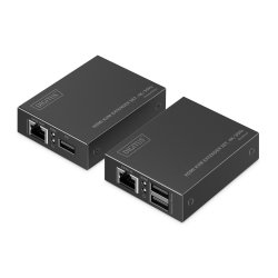 HDMI KVM Extender Set, 4K/30Hz 40/70 m, PoC, CAT, Black