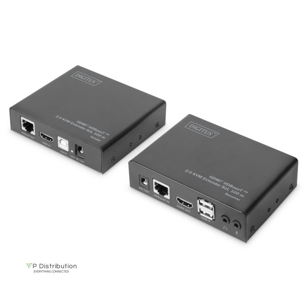 Digitus HDBaseT 2.0 HDMI KVM Extender Set 4K/60Hz (4:2:0), 6x USB