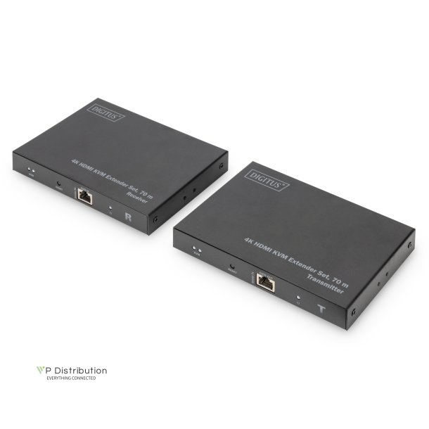 Digitus HDMI 2.0 HDMI KVM Extender Set, 70 m USB 1.1, touch panel support