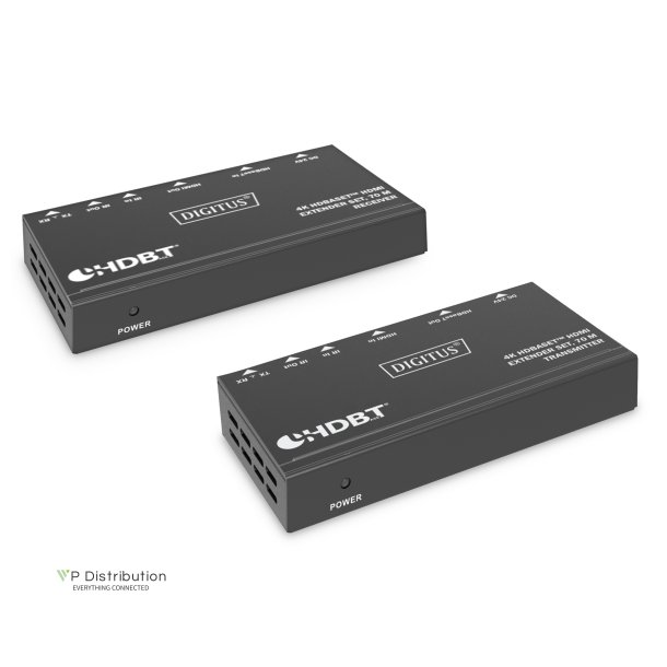 Digitus 4K HDBaseT Extender Set, 70 m PoC, RS232, IR, black