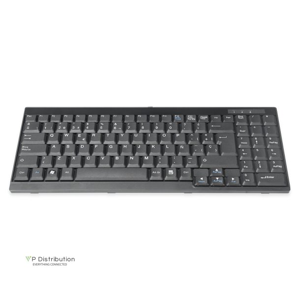 Digitus Keyboard for TFT consoles black, wired, spanish layout