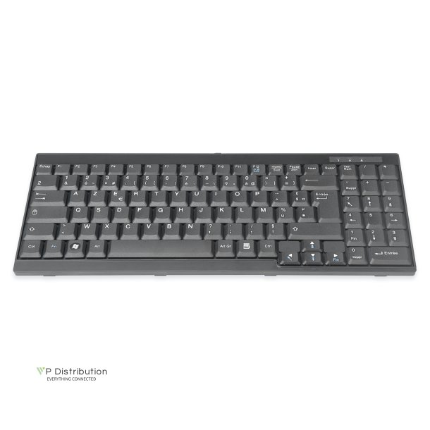 Digitus Keyboard for TFT consoles black, wired, french layout