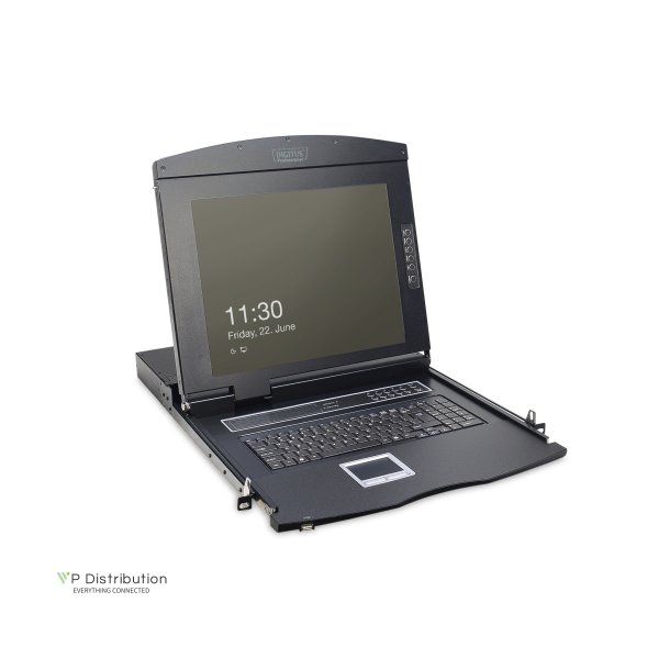 Digitus Modularized 43,2cm (17") TFT console with 16 port KVM, CH keyboard, RAL 9005 black