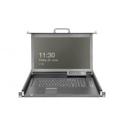 Digitus Modular Console with 17 TFT 48,3cm 8Port KVM Touch 8 x HDMI, HD Resolution, CH Keyboard