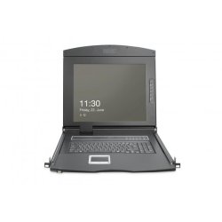 Digitus Modulare Konsole with19 TFT 48,3cm 8Port KVM Touch 8 x HDMI, HD Resolution, IT Keyboard