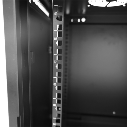 19" Wall Cabinet Flat Pack, W 600mm D 450mm, 9U, Glass Door with Lock, max. capacity 60kg. 