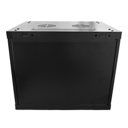 19" Wall Cabinet Flat Pack, W 600mm D 450mm, 9U, Glass Door with Lock, max. capacity 60kg. 