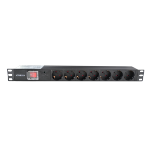 Aluminum PDU, 1U rackmountable, 7x Safety Outlet 16A Plug, 250VAC 50/60Hz, Surge Protection