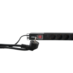 Aluminum PDU, 1U rackmountable, 7x Safety Outlet 16A Plug, 250VAC 50/60Hz, Surge Protection