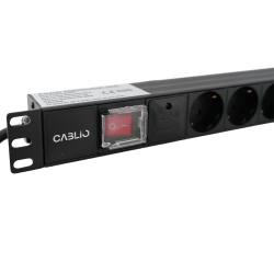 Aluminum PDU, 1U rackmountable, 7x Safety Outlet 16A Plug, 250VAC 50/60Hz, Surge Protection