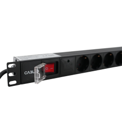 Aluminum PDU, 1U rackmountable, 7x Safety Outlet 16A Plug, 250VAC 50/60Hz, Surge Protection