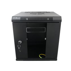 10'' wall cabinet, W 312mm, D 300mm, 6U with lock