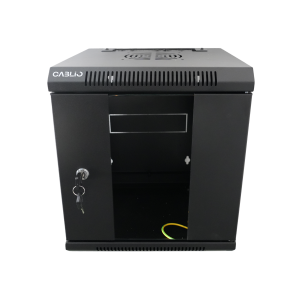 10'' wall cabinet, W 312mm, D 300mm, 6U with lock