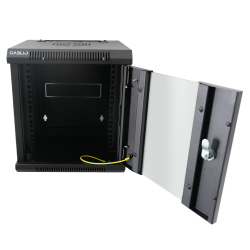 10'' wall cabinet, W 312mm, D 300mm, 6U with lock