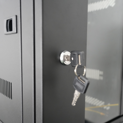 10'' wall cabinet, W 312mm, D 300mm, 6U with lock