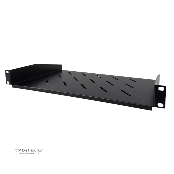 Fixed shelf for wall cabinet. 1U 19" 300mm deep 20kg capacity