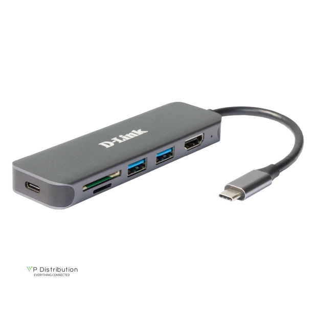D-Link DUB-2327 6-in-1 USB-C Hub mit HDMI/Card Reader/Power Delivery