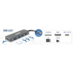 D-Link DUB-2327 6-in-1 USB-C Hub mit HDMI/Card Reader/Power Delivery