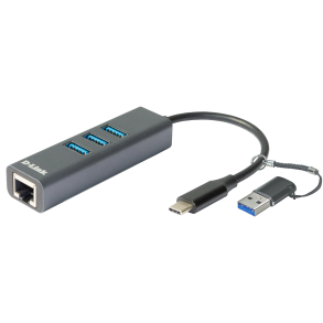 D-Link DUB-2332 USB-C Gigabit Adapter mit 3 USB3.0 Ports
