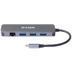 D-Link DUB-2334 5-in-1 USB-C Hub mit Gigabit Ethernet/Power Delivery