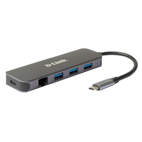 D-Link DUB-2334 5-in-1 USB-C Hub mit Gigabit Ethernet/Power Delivery