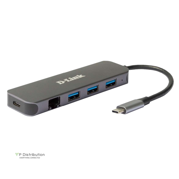 D-Link DUB-2334 5-in-1 USB-C Hub mit Gigabit Ethernet/Power Delivery