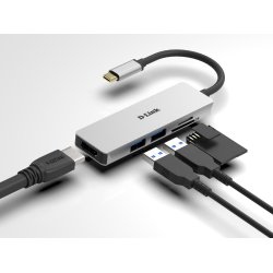 D-Link DUB-M530 USB-C 5-Port USB 3.0 Hub mit HDMI, SD &amp; microSD Card Reader