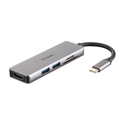 D-Link DUB-M530 USB-C 5-Port USB 3.0 Hub mit HDMI, SD &amp; microSD Card Reader