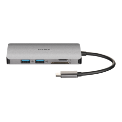 D-Link DUB-M810 USB-C 8-Port USB 3.0 Hub HDMI, Ethernet, Card Reader, Power