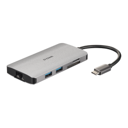 D-Link DUB-M810 USB-C 8-Port USB 3.0 Hub HDMI, Ethernet, Card Reader, Power