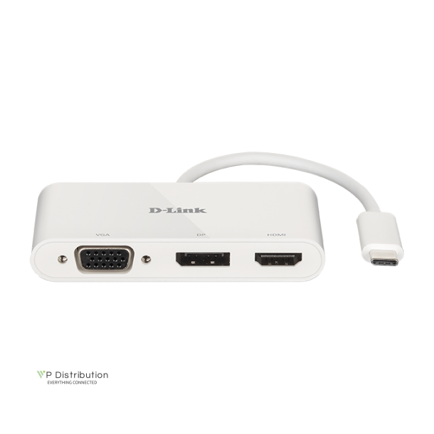D-Link DUB-V310 USB-C 3-Port Adapter mit HDMI, Displayport, VGA