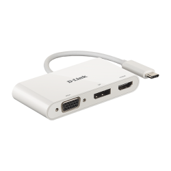 D-Link DUB-V310 USB-C 3-Port Adapter mit HDMI, Displayport, VGA