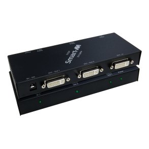 SmartAVI DVI-I (DVI/VGA), 2-Port Splitter, 1920x1200. Includes: [DVS2P, CCDVIMM06, PS5VD2A]