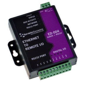 Brainboxes Ethernet to 4 DIO + Ethernet to RS232