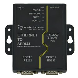 Brainboxes Ethernet 2 Port RS232 Power Over Ethernet (PoE)