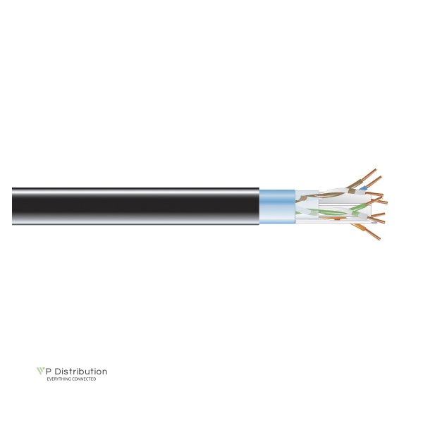 Black Box Cat6 Bulk Cable 400 Mhz, Shld, Plnm-Black