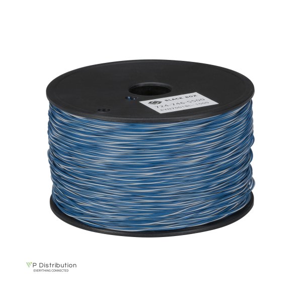 Black Box Cross Connect Wire, 1Pr (Wh/Blue)/(Blue), 24 Awg