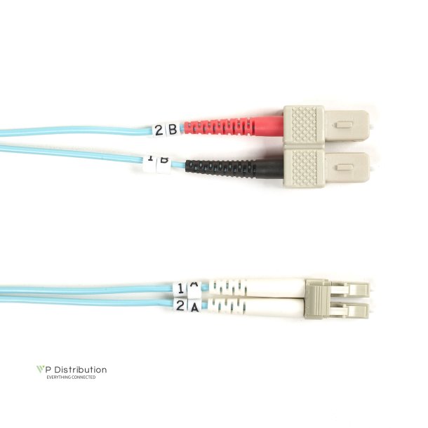 Black Box FIBRE PATCH CABLE 2M 10 GIG SC TO LC AQUA