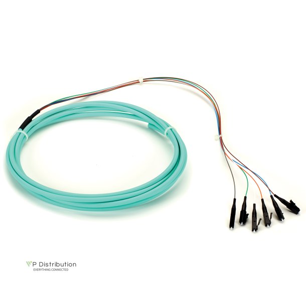 Black Box FO PIGTAIL, 6 STRAND, LC OM3 50, AQUA, 3M