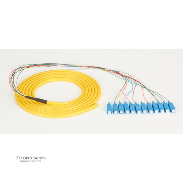 Black Box FO PIGTAIL, 12 STRAND, SC SM , YELLOW, 3M