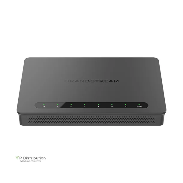 Grandstream Wired Router, 6x GbE WAN/LAN, 2.2Gbps NAT routing, 60K NAT sessions, VPN (530Mbps), DPI, SDN, cloud provisioning, integrated GWN local master, USB (cellular failover)