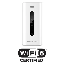 Grandstream Wi-Fi 6 Dual-Band Router, 1x GbE WAN, 1x GbE WAN/LAN, 3x GbE LAN, 1 USB 3.0, 2Gbps NAT routing, 120K NAT sessions, VPN (850Mbps), 22 MU-MIMO, up to 256 wireless clients, 1.77Gbps wireless throughput, local AP controller