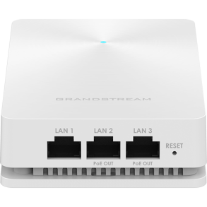 Grandstream Indoor Wi-Fi Access Point, 22:2 2.4G, 44:4 5G, 1x GbE PoE, 2x GbE with PSE, 1x GbE, up to 100m coverage, up to 200 wireless clients, 2.03Gbps aggregate wireless throughput, 30 AP local controller