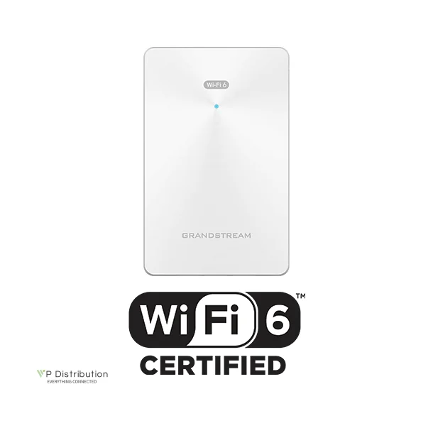 Grandstream Indoor Wi-Fi 6 AX1800 Access Point, 2x2:2 2.4G/5G, 1x GbE PoE, 2x GbE with PSE, 1x GbE, up to 100m coverage, up to 256 wireless clients