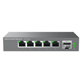 Grandstream Unmanaged 2.5G Multi-Gigabit Network Switch, 5x 2,5GbE RJ45, 1x SFP+, metal case, 12V/1A PSU