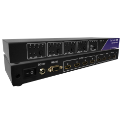 SmartAVI HDMI,4-Port, 4K 4x4 Matrix Switch with IR Remote. Includes: [HDR-4X4-Plus, SRC-2A PS5VD4A]