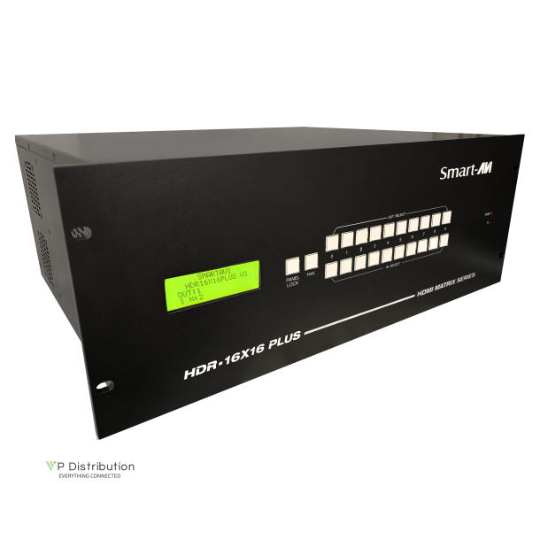 SmartAVI HDMI, 16-Port, 16x16 Matrix Switch with RS-232, IR and TCP/IP Control. Includes: [HDR-16X16-PLUS-V3, CCPWR06]